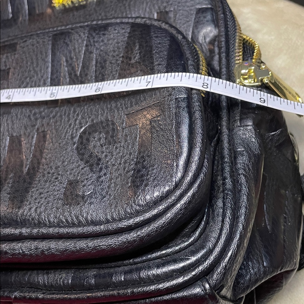 Steve Madden Embossed Black Backpack with Gold Details - Picture 11 of 13